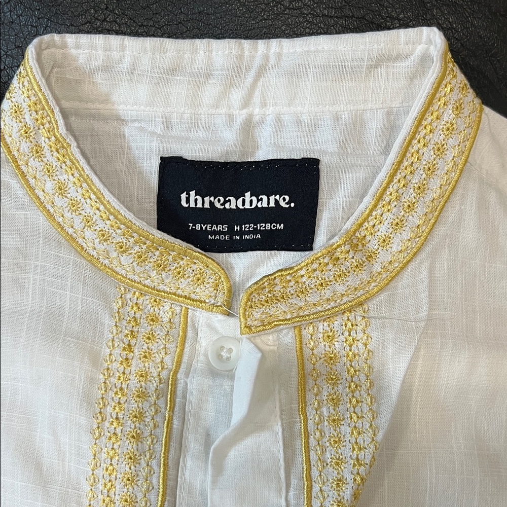 NWT White and Gold Kurta Set, 7-8yrs EID Collection